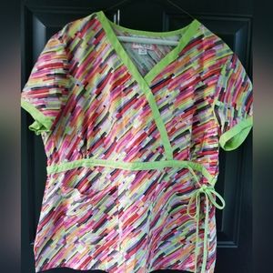Koi by Kathy Peterson womans XL scrub top